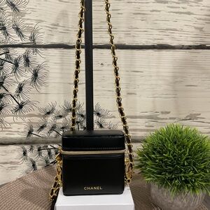 Mini Lipstick Case with Mirror and Gold Chain